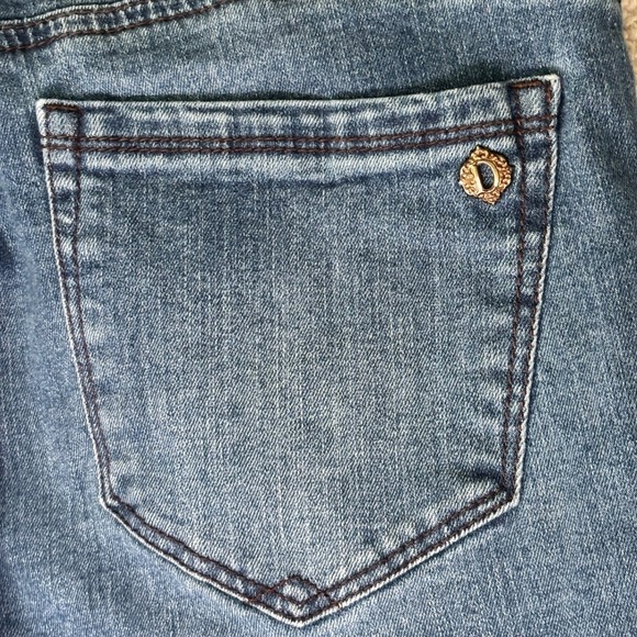 Democracy Flare Jeans Womens 10P Blue Ab technology Scalloped Frayed Hem - Picture 5 of 7